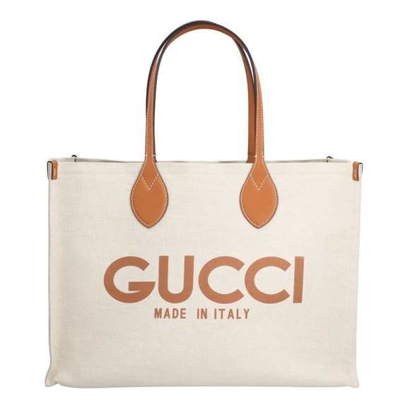 Gucci Tote Bag With Print Beige Brown - NWT - Picture 1 of 5